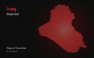 Irak mapa con un capital de Bagdad mostrado en un línea modelo. estilizado sencillo vector mapa.