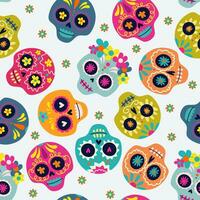 Seamless pattern of Halloween Day of the Dead. Vector Design.