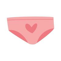 Women panties with cute heart. Underwear bikini. Underclothing. Vector illustration