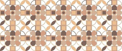 Geometric pattern vector background with Scandinavian abstract color or Swiss geometry prints of rectangles, squares and circles shape design