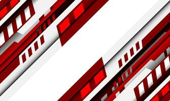 Abstract red white geometric futuristic technology cyber design with blank space background vector