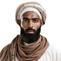 AI generated Muslim man isolated on a transparent background png