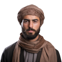 AI generated Muslim man isolated on a transparent background png