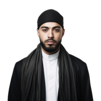 AI generated Muslim man isolated on a transparent background png