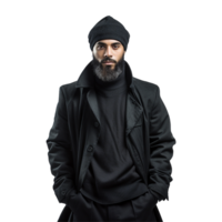 AI generated Muslim man isolated on a transparent background png
