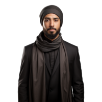 AI generated Muslim man isolated on a transparent background png