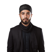 AI generated Muslim man isolated on a transparent background png