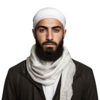 AI generated Muslim man isolated on a transparent background png