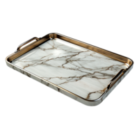 AI generated Marble tray isolated on transparent background png