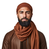 AI generated Muslim man isolated on a transparent background png