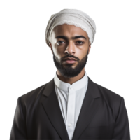 AI generated Muslim man isolated on a transparent background png