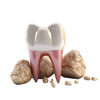 ai generato un' dolorante dente png isolato su trasparente sfondo