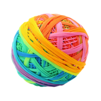 AI generated Colorful yarn ball png isolated on transparent background