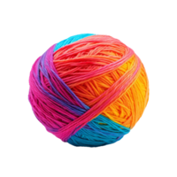 AI generated Colorful yarn ball png isolated on transparent background