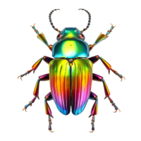 AI generated Rainbow stag beetle png isolated on transparent background