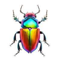 ai generiert Regenbogen Hirsch Käfer png isoliert auf transparent Hintergrund