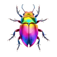 AI generated Rainbow stag beetle png isolated on transparent background