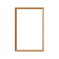 AI generated Thin wooden frame png isolated on transparent background