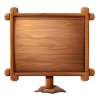 AI generated Wooden signboard png isolated on transparent background