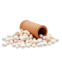 AI generated A pile of pills and garlic png isolated on transparent background