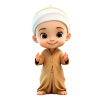 AI generated Muslim boy png isolated on transparent background