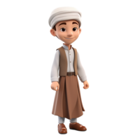 AI generated Muslim boy png isolated on transparent background