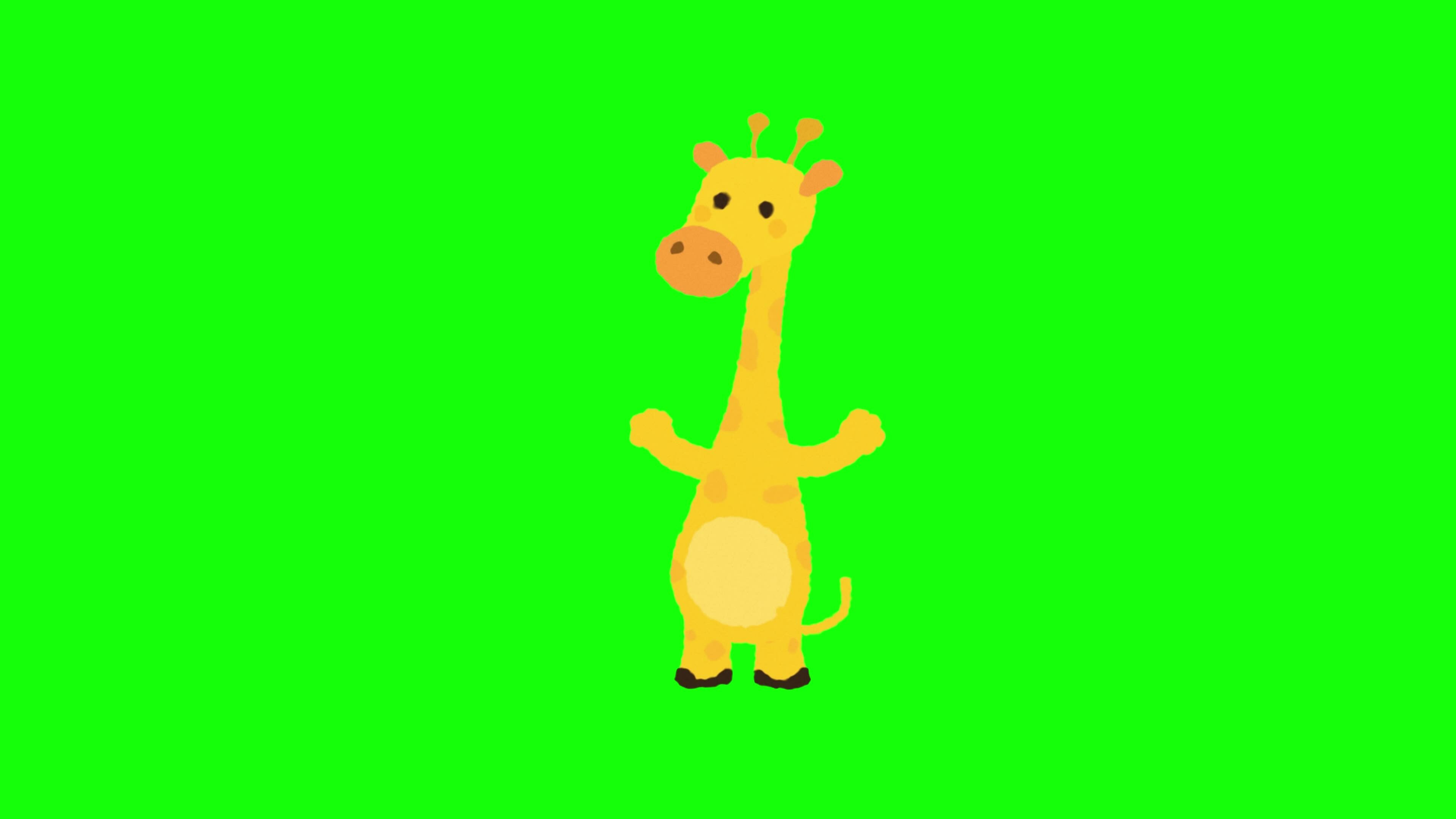 Cute Giraffe Kids Green Screen Background, Giraffe animation 36420582