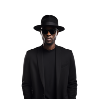 AI generated Stylish black man isolated on transparent background png