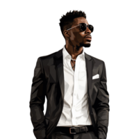 AI generated Stylish black man isolated on transparent background png