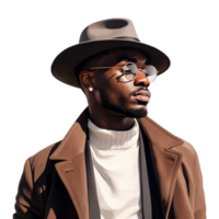 AI generated Stylish black man isolated on transparent background png