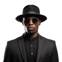 AI generated Stylish black man isolated on transparent background png