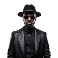 AI generated Stylish black man isolated on transparent background png