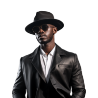 AI generated Stylish black man isolated on transparent background png