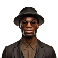 AI generated Stylish black man isolated on transparent background png