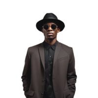 AI generated Stylish black man isolated on transparent background png