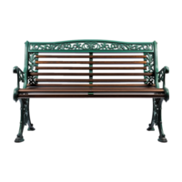 AI generated Exterior bench 3d render isolated on transparent background png