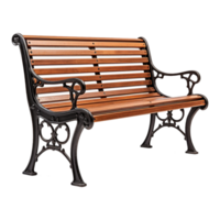 AI generated Exterior bench 3d render isolated on transparent background png