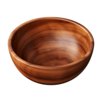 AI generated Wooden bowl isolated on transparent background png