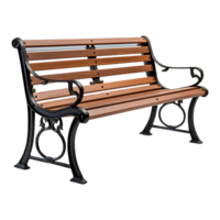 AI generated Exterior bench 3d render isolated on transparent background png