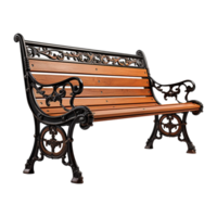 AI generated Exterior bench 3d render isolated on transparent background png