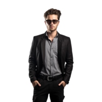 AI generated Young stylish man posing isolated on white background png