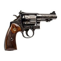 AI generated Revolver isolated on transparent background png