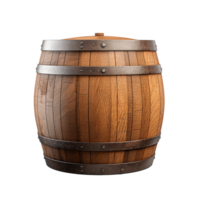 AI generated Wooden barrel isolated on transparent background png