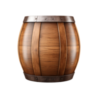 AI generated Wooden barrel isolated on transparent background png