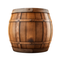 AI generated Wooden barrel isolated on transparent background png