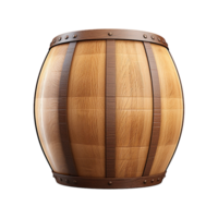 AI generated Wooden barrel isolated on transparent background png