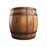 AI generated Wooden barrel isolated on transparent background png