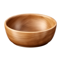 AI generated Wooden bowl isolated on transparent background png