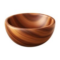 AI generated Wooden bowl isolated on transparent background png