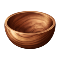 AI generated Wooden bowl isolated on transparent background png